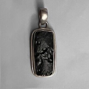 Rectangular Black Thulite Pendant
